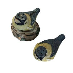 Bird in Nest Ceramic 2 Piece Salt‎ & Pepper Shakers Marked Bastin Ceramic 3.5"